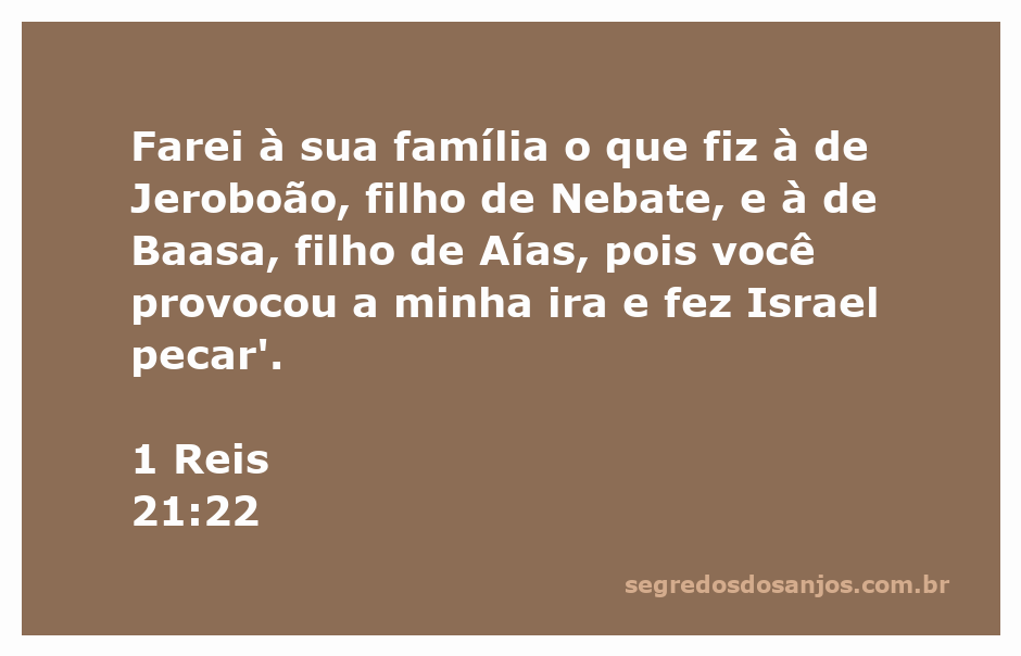 Deus pronuncia juízo sobre a família de Acabe conforme 1 Reis 21:22