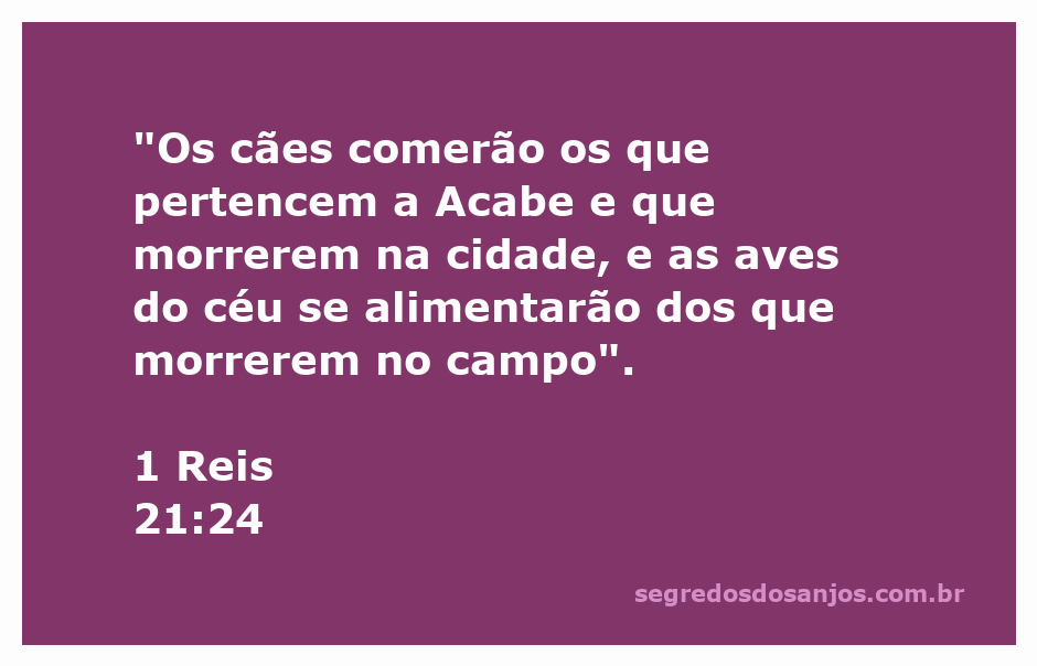 Imagem representativa da profecia sobre o destino dos que pertencem a Acabe, com cães e aves ao fundo.
