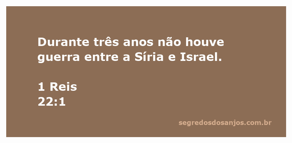 Imagem representativa da paz entre Síria e Israel durante três anos, conforme 1 Reis 22:1