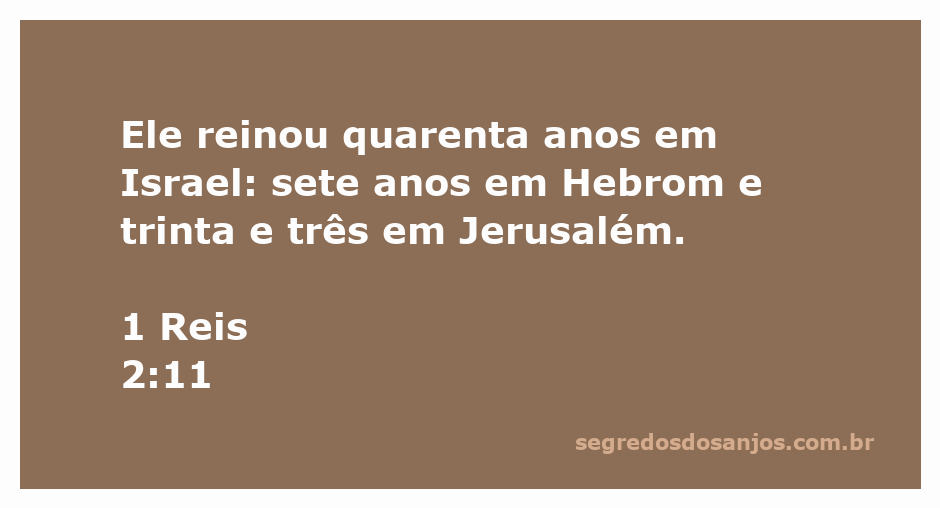 Rei Salomão reinando em Israel durante 40 anos, com destaque para Hebrom e Jerusalém.