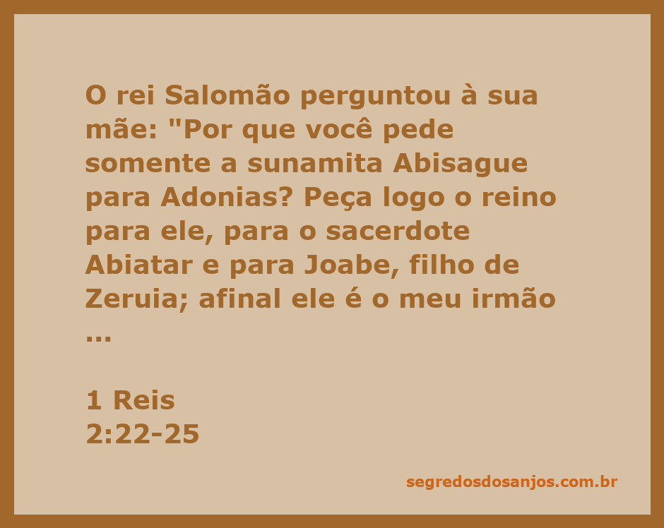Representação do rei Salomão confrontando Adonias sobre o pedido de Abisague, com elementos simbólicos de poder e realeza.