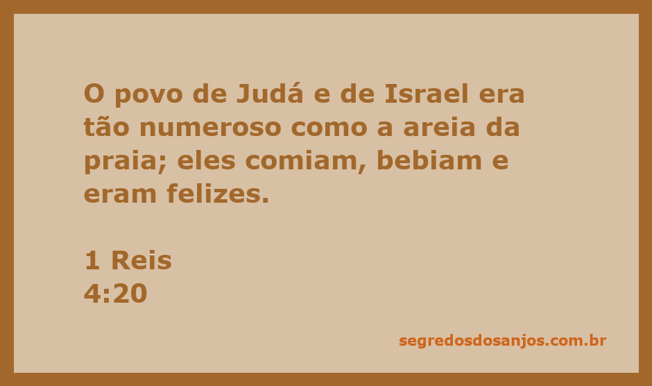 Representação do povo de Judá e Israel reunido, simbolizando a grandeza e felicidade mencionadas em 1 Reis 4:20.