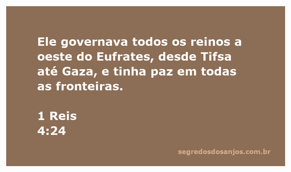 Representação do reino de Salomão governando em paz, abrangendo a região a oeste do Eufrates.