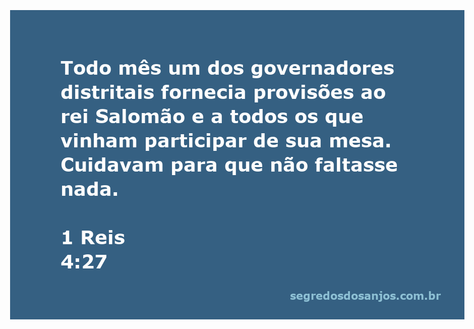 Governadores trazendo provisões para o rei Salomão.