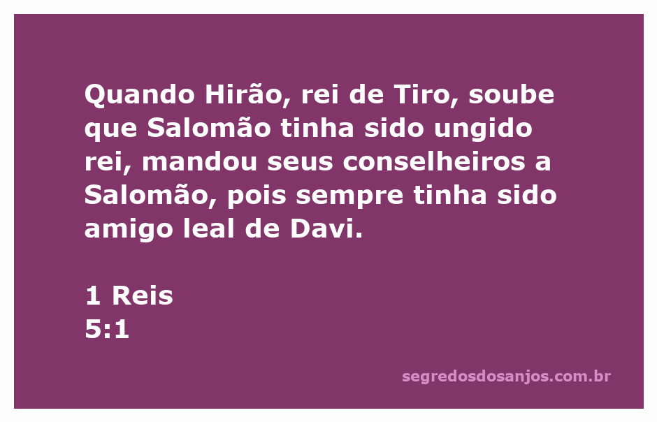 Representação de Hirão, rei de Tiro, enviando conselheiros a Salomão após sua unção como rei.