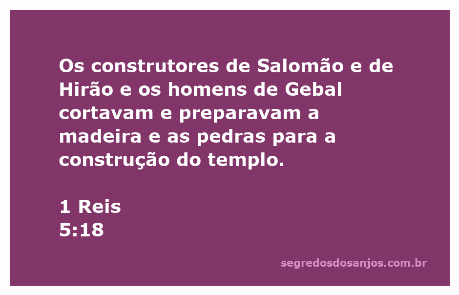Construtores trabalhando na preparação de madeira e pedras para o templo de Salomão.
