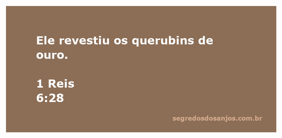 Imagem de querubins revestidos de ouro, representando a passagem bíblica de 1 Reis 6:28.