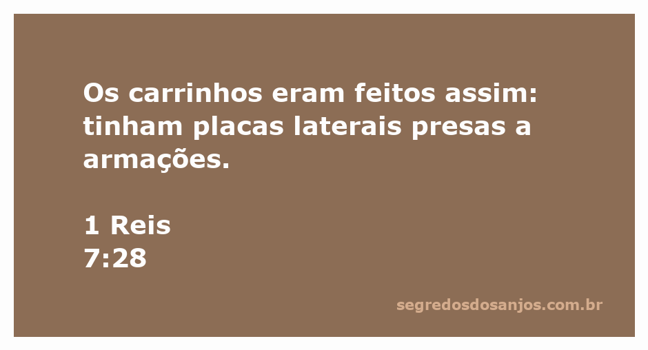 Imagem de um carrinho bíblico com placas laterais, representando a descrição de 1 Reis 7:28.