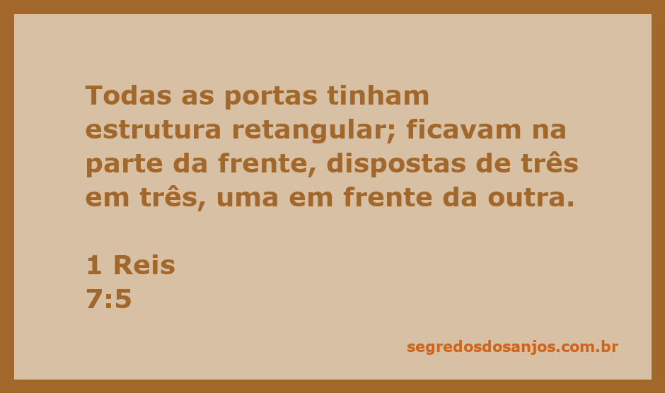 Imagem das portas retangulares na estrutura do Templo conforme descrito em 1 Reis 7:5