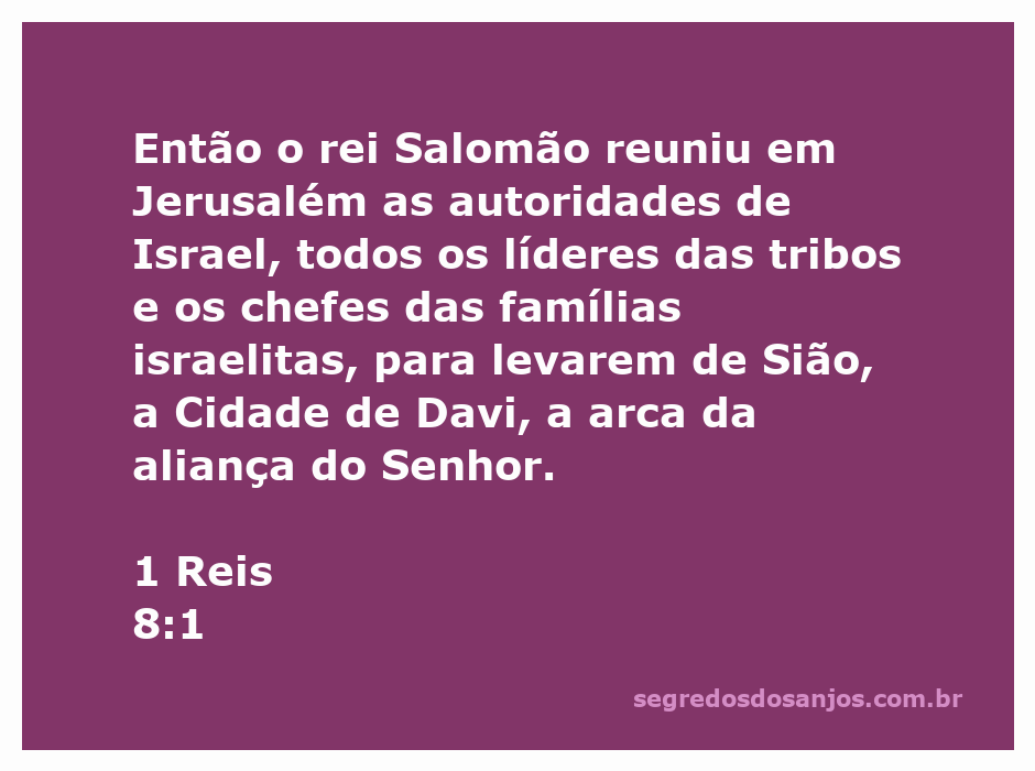 O rei Salomão reunindo as autoridades de Israel para levar a arca da aliança.