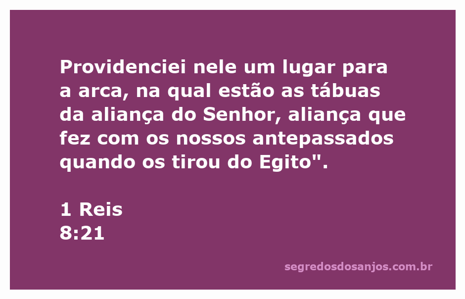 Imagem da Arca da Aliança com as tábuas da aliança mencionadas em 1 Reis 8:21.