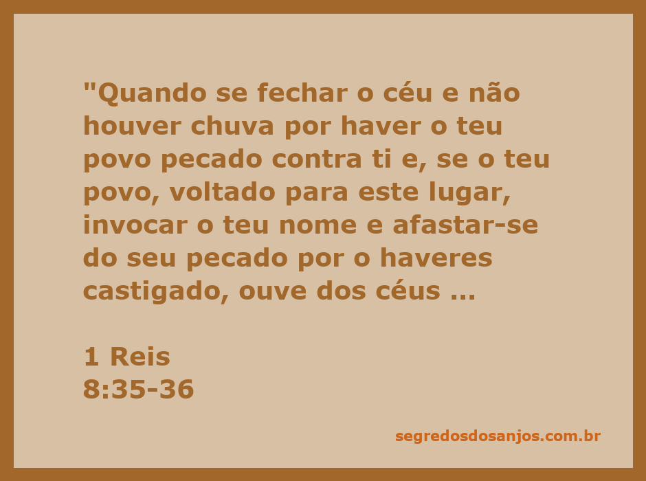 Ilustração da oração de Salomão pedindo perdão e chuva, representando 1 Reis 8:35-36.