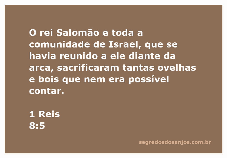 Reunião do rei Salomão e da comunidade de Israel diante da arca, com sacrifícios de ovelhas e bois.