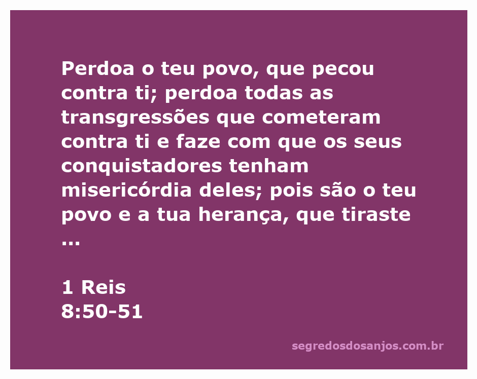 Imagem representativa da oração do rei Salomão pedindo perdão e misericórdia para o povo de Israel.