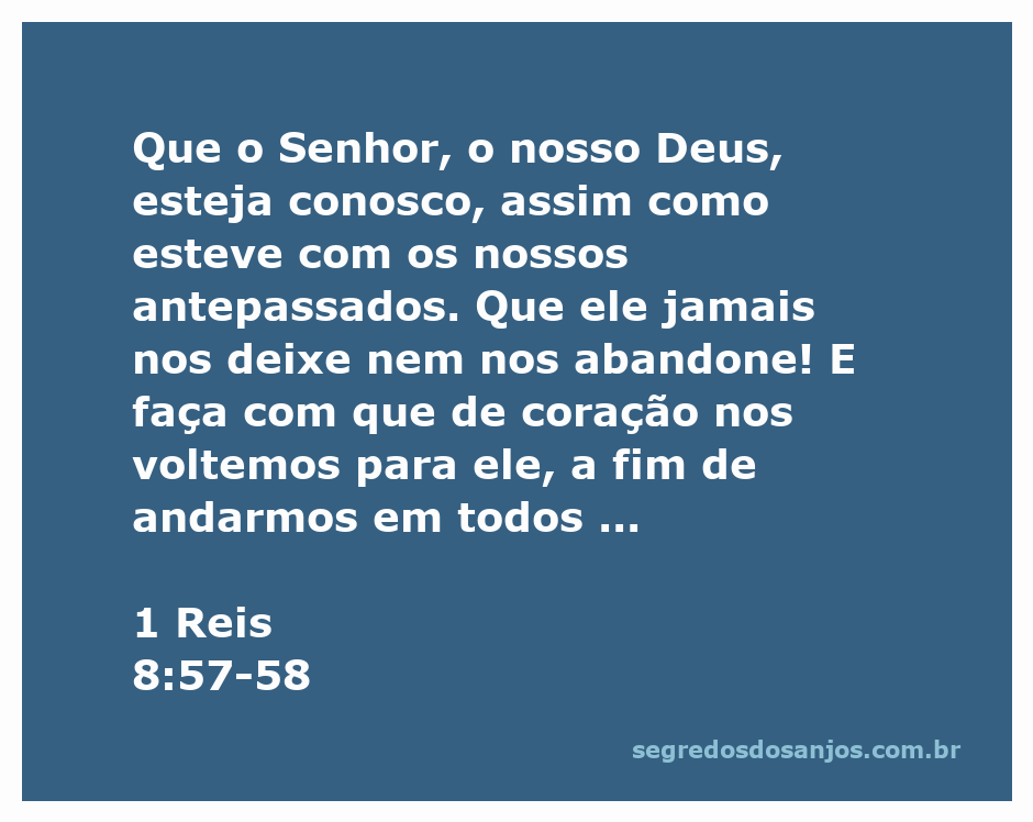 Imagem representativa da passagem bíblica 1 Reis 8:57-58, mostrando a presença de Deus com seu povo.