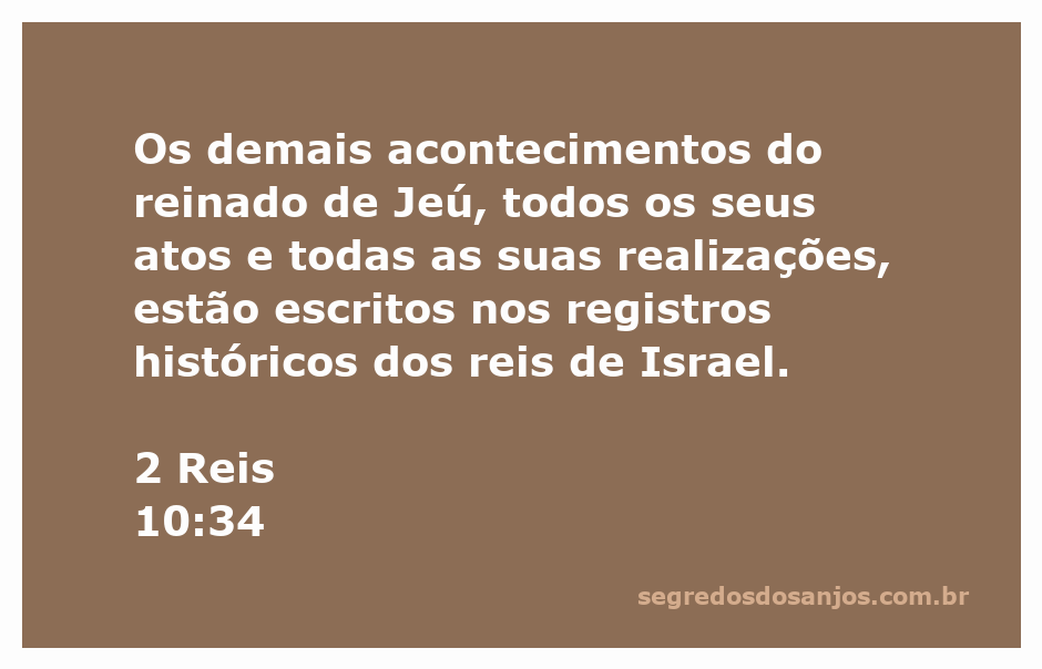 Registro histórico do reinado de Jeú, mencionando os atos e realizações dos reis de Israel.
