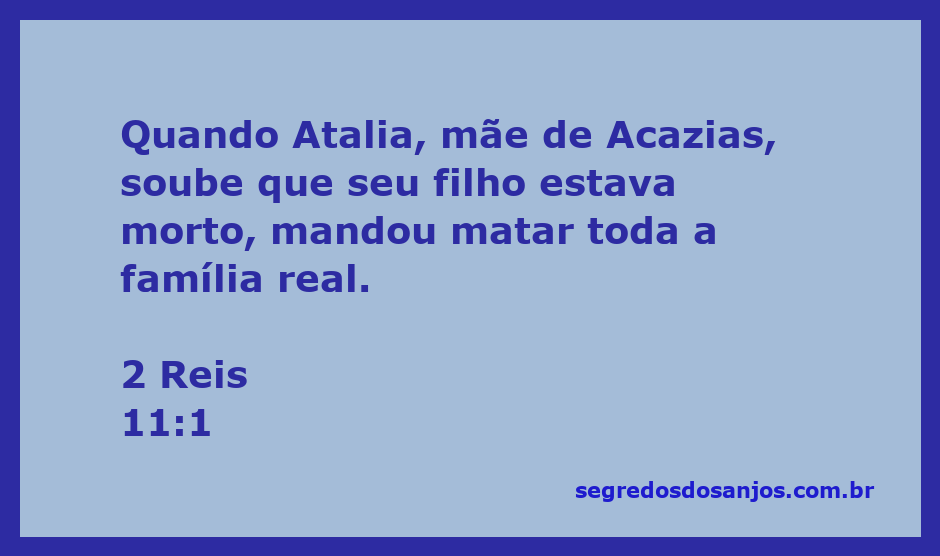 Ilustração de Atalia, mãe de Acazias, planejando a morte da família real após a morte de seu filho.