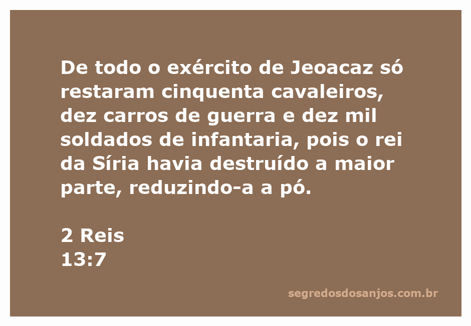 Representação da devastação do exército de Jeoacaz, mostrando os poucos soldados restantes após a batalha contra o rei da Síria.