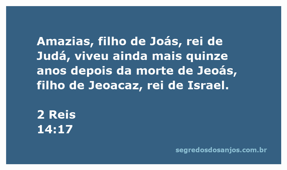 Amazias, rei de Judá, refletindo sobre seu reinado e os eventos após a morte de Jeoás, rei de Israel.