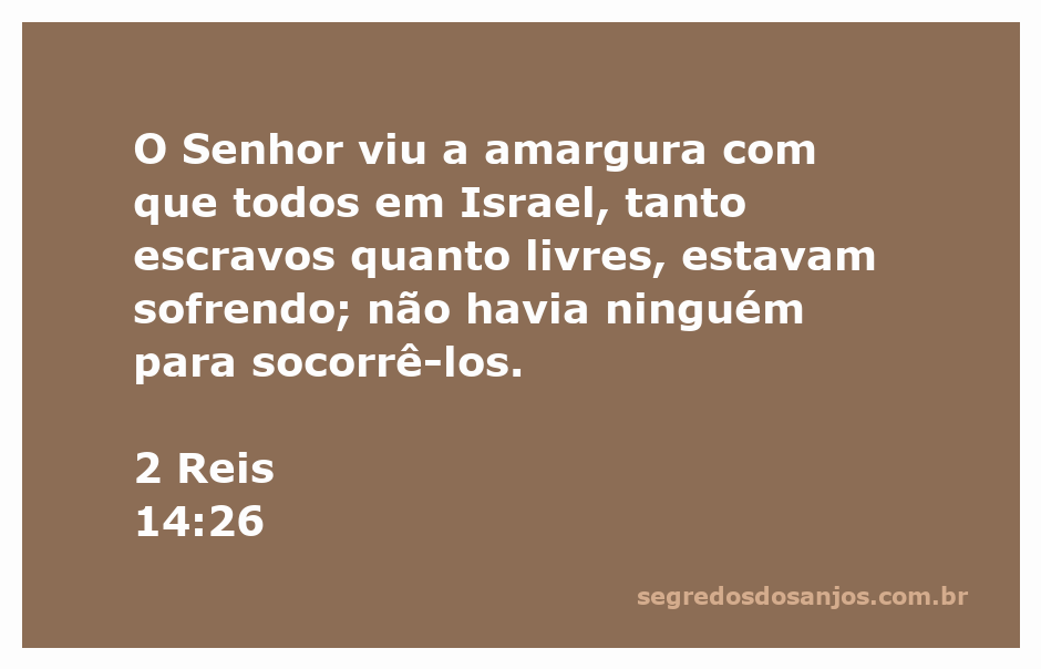 Representação da compaixão divina em 2 Reis 14:26, mostrando a amargura do povo de Israel em sofrimento.