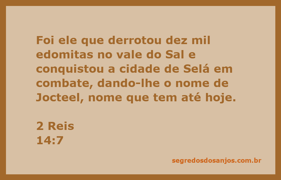 Representação da vitória de um rei sobre os edomitas no vale do Sal, simbolizando conquista e força.