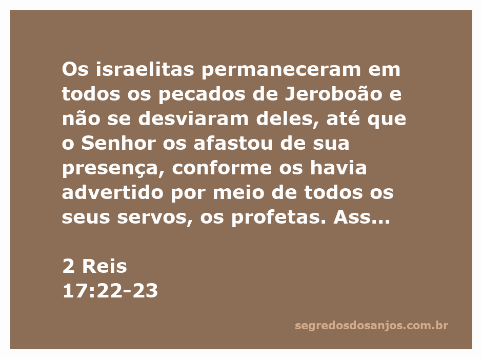 Imagem representando a advertência dos profetas a Israel sobre os pecados de Jeroboão e o exílio na Assíria.