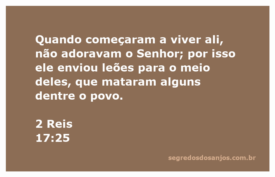 Ilustração de leões simbolizando o juízo divino sobre aqueles que não adoram a Deus, relacionada ao versículo de 2 Reis 17:25.