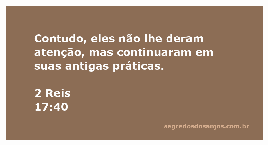 Ilustração representando a desobediência do povo de Israel em 2 Reis 17:40