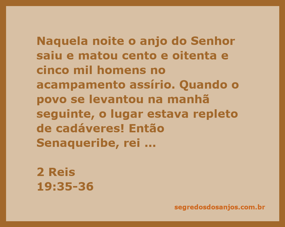 O anjo do Senhor trazendo destruição ao acampamento assírio durante a noite, com cadáveres visíveis ao amanhecer.