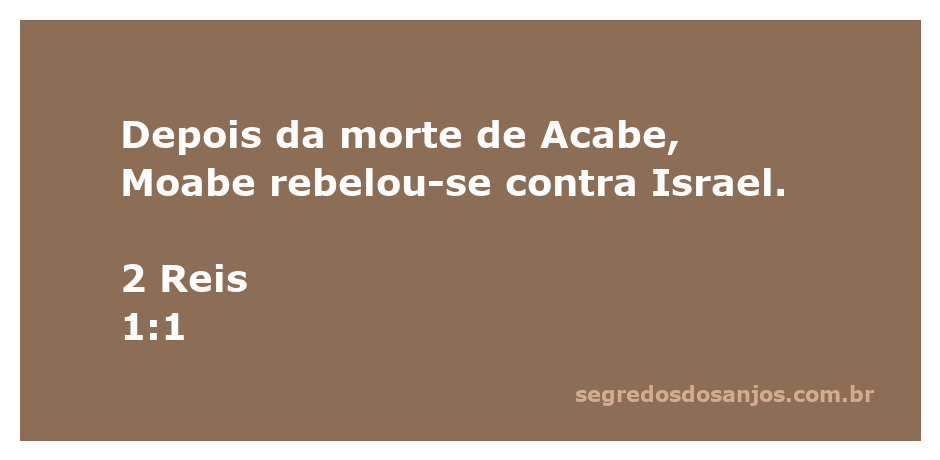 Rebelião de Moabe contra Israel após a morte de Acabe