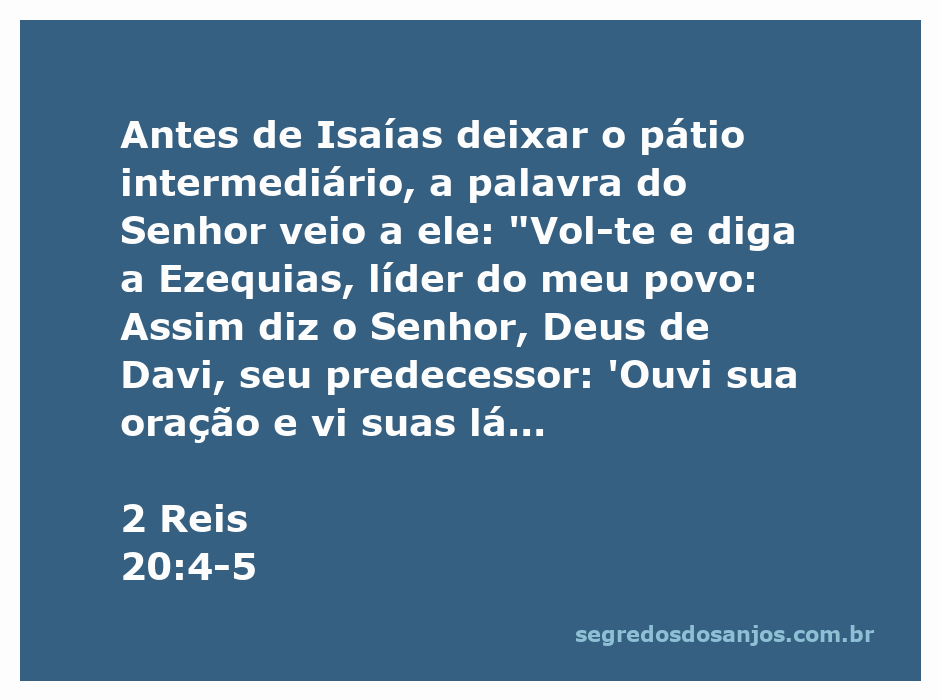 Profeta Isaías entregando a mensagem de Deus a Ezequias sobre sua cura.