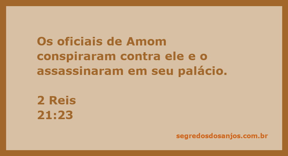 Representação da conspiração e assassinato do rei Amom em seu palácio.