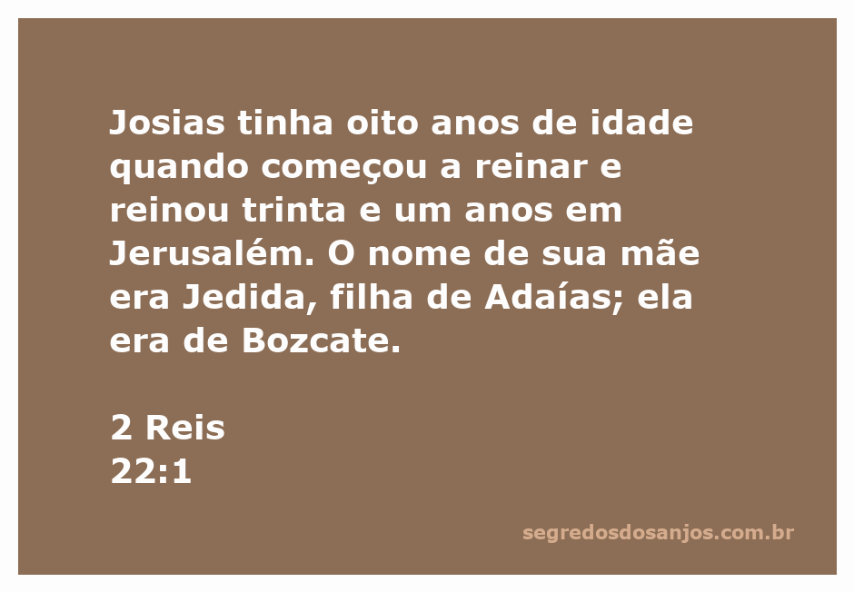 Imagem do jovem rei Josias, que começou a reinar aos oito anos em Jerusalém.