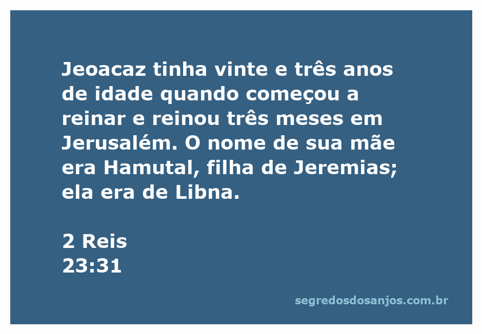 Rei Jeoacaz, jovem governante de Jerusalém, com 23 anos, em uma representação artística.