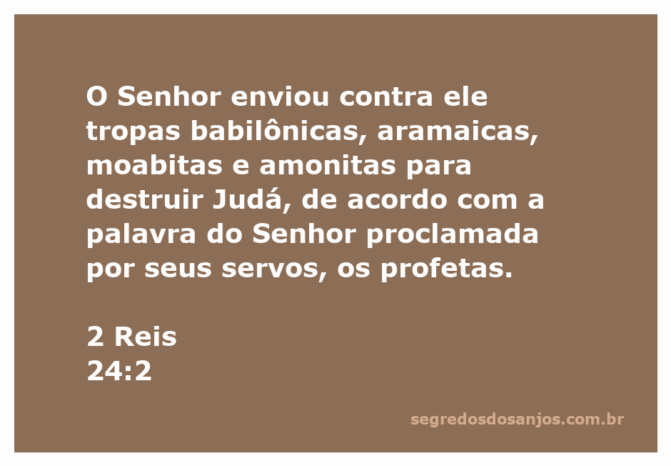 Ilustração do versículo 2 Reis 24:2, representando as tropas babilônicas, aramaicas, moabitas e amonitas que invadiram Judá.