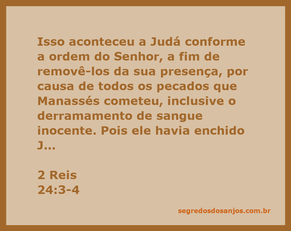 Imagem representativa da passagem de 2 Reis 24:3-4, destacando a rejeição de Judá devido aos pecados de Manassés.