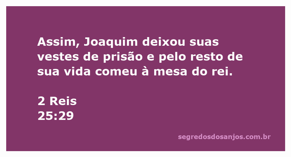 Ilustração de Joaquim, o rei, deixando a prisão e sentando-se à mesa do rei para uma refeição.
