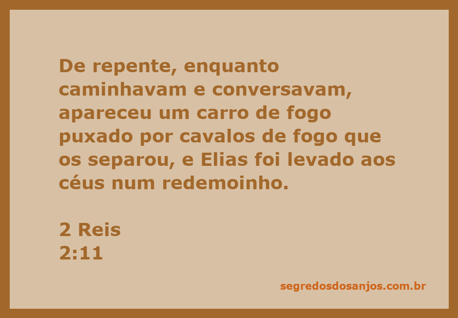 Elias sendo levado aos céus em um carro de fogo durante sua conversa com Eliseu.