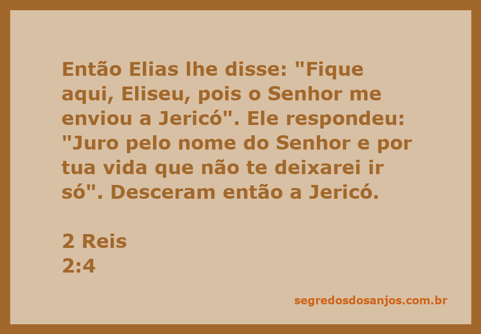 Elias e Eliseu em Jericó, representando a fidelidade e a obediência a Deus.