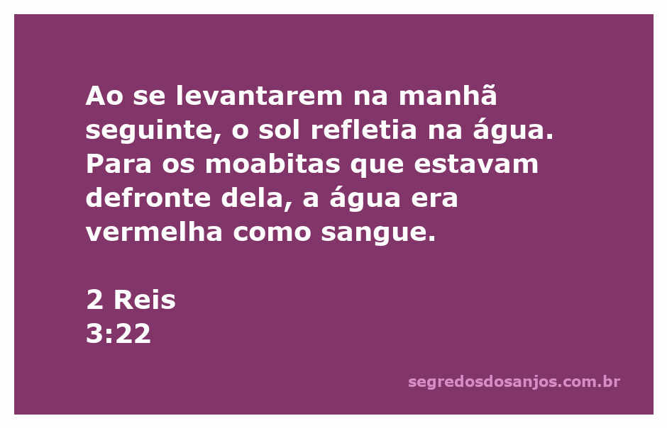Cenário ao amanhecer com o sol refletindo em água vermelha, simbolizando o versículo de 2 Reis 3:22.