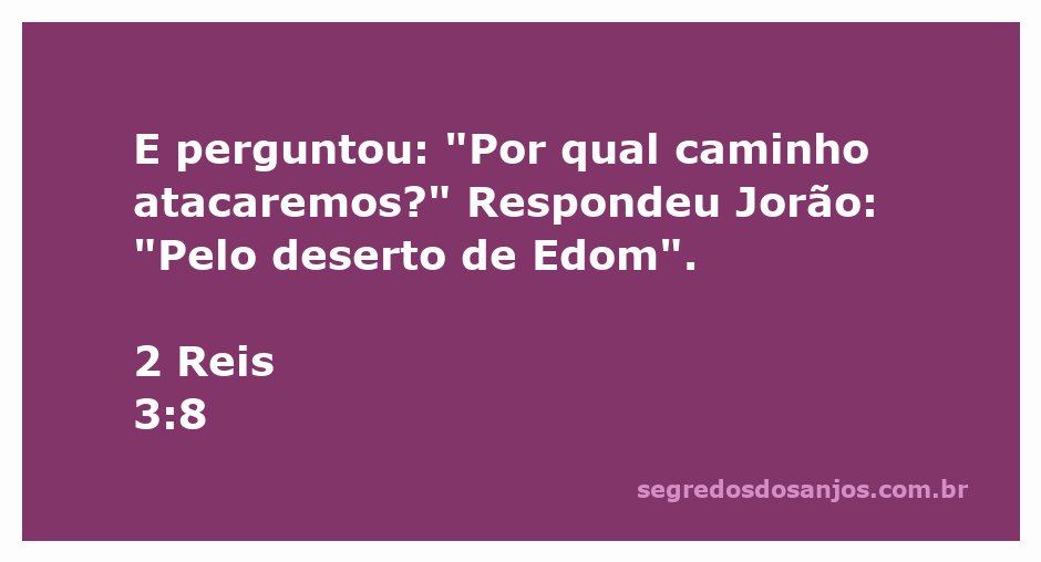 Representação do Rei Jorão consultando sobre a estratégia militar no deserto de Edom, conforme 2 Reis 3:8.