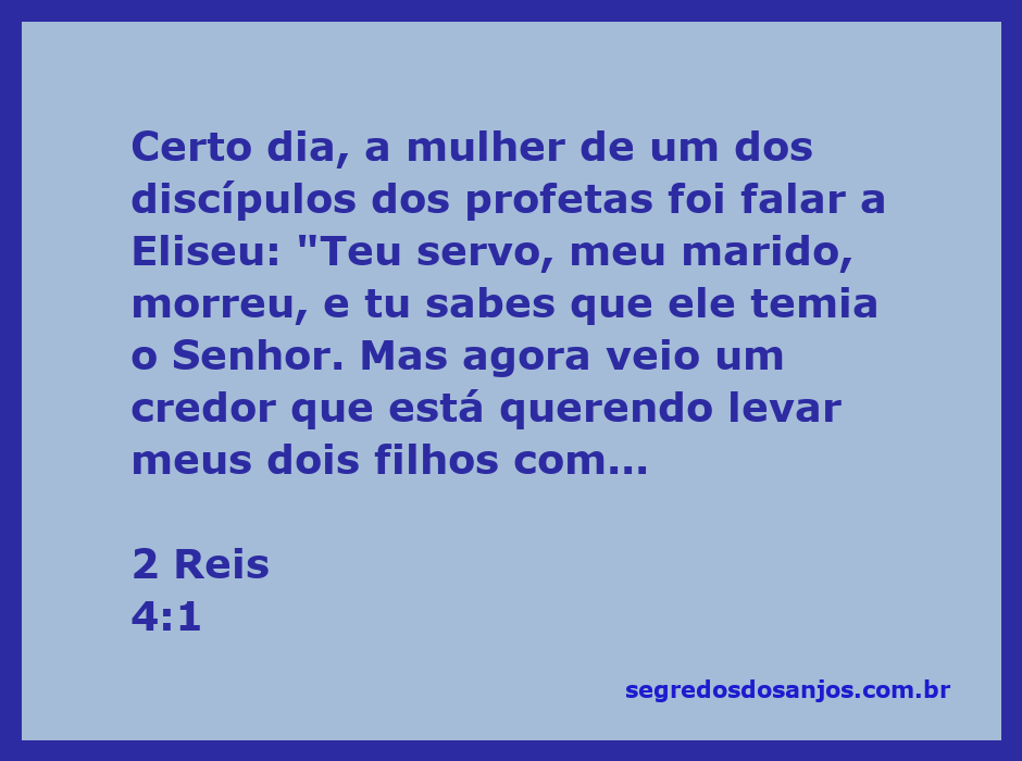 Mulher angustiada conversando com o profeta Eliseu sobre a dívida do falecido marido
