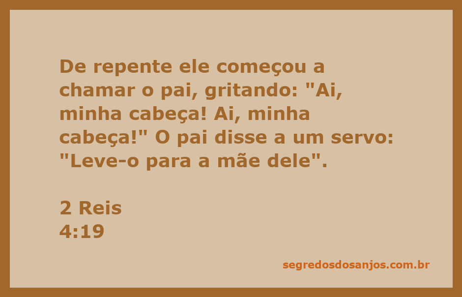 Imagem de uma criança com dor de cabeça, simbolizando o versículo de 2 Reis 4:19.