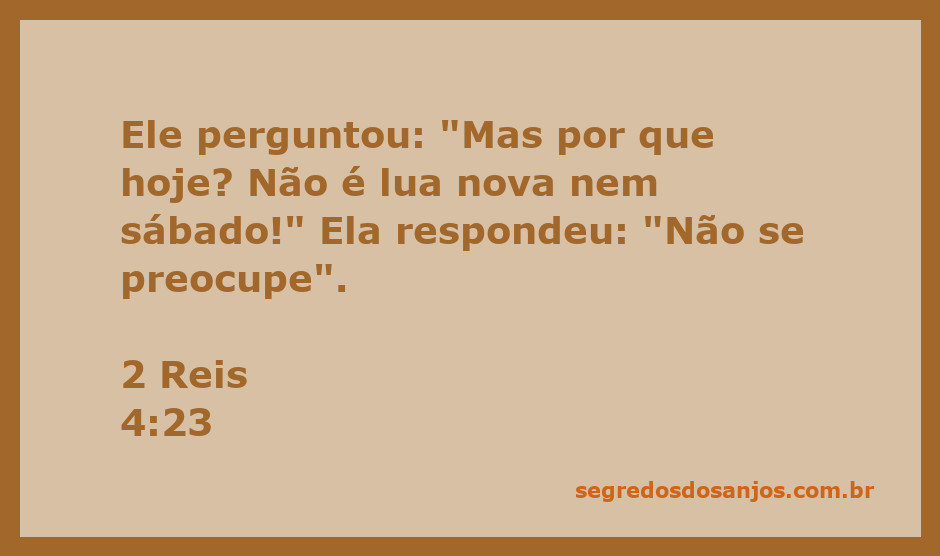 Imagem de uma mulher respondendo a um homem sobre sua preocupação, representando a passagem de 2 Reis 4:23.