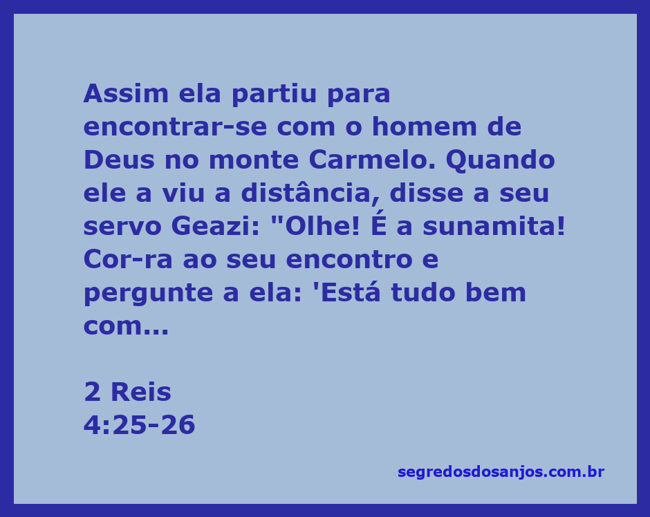 A sunamita se dirige ao homem de Deus no monte Carmelo, simbolizando fé e determinação.