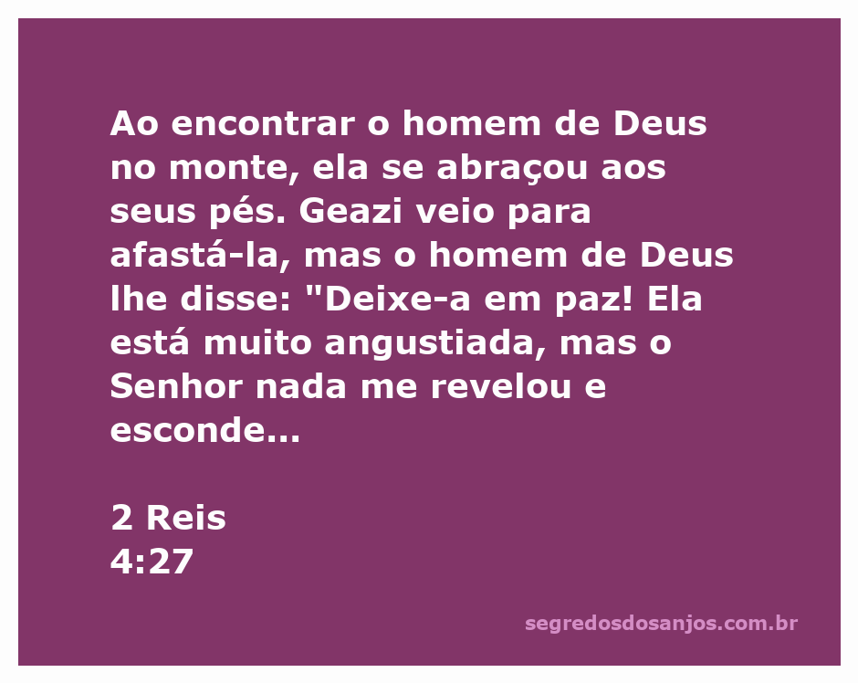 Mulher em oração, abraçando os pés do homem de Deus no monte, expressando sua angústia.