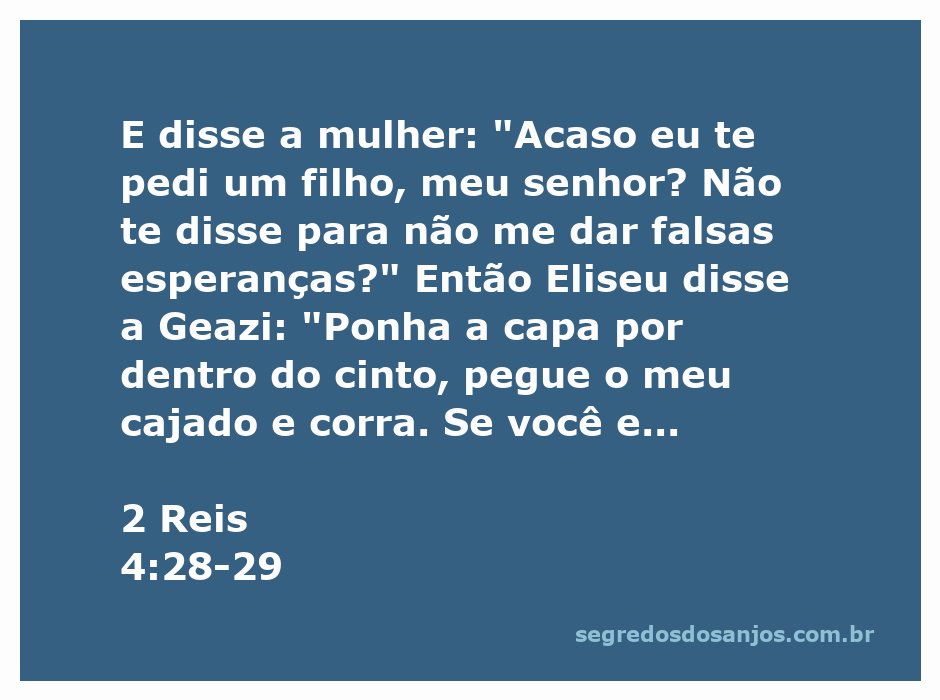 Mulher angustiada conversando com o profeta Eliseu sobre seu filho, com Geazi preparado para levar o cajado.