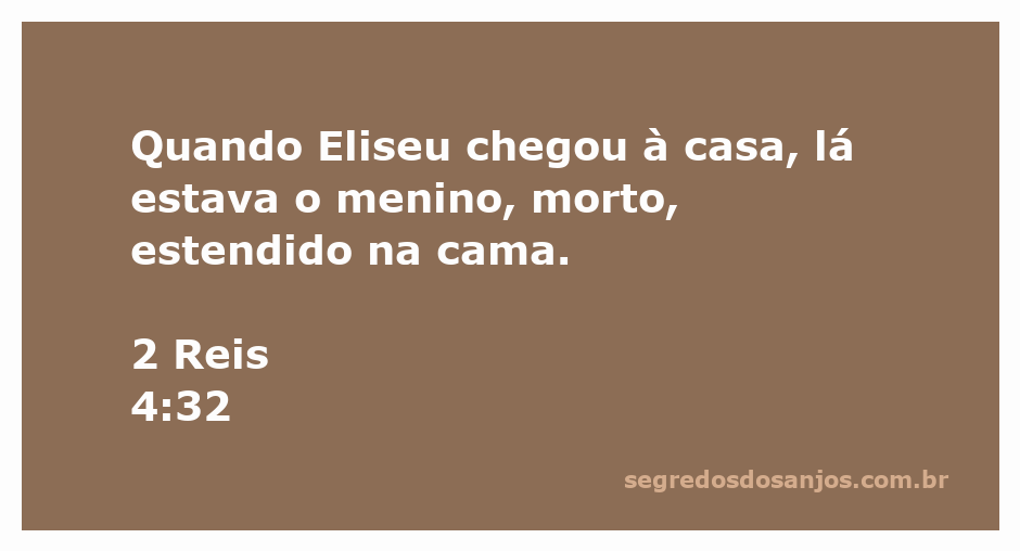 Eliseu entra na casa e encontra o menino morto na cama, uma cena de esperança e milagre.