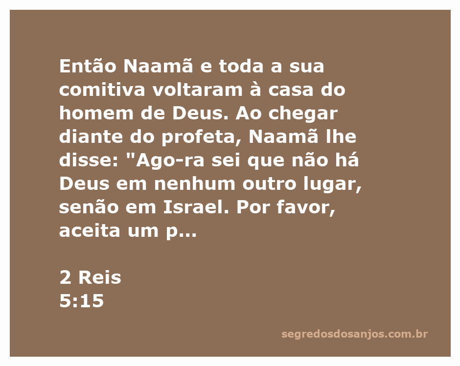Naamã agradecendo ao profeta Eliseu após ser curado da lepra