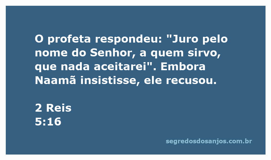 O profeta Eliseu recusando presentes de Naamã, simbolizando a humildade e a fé.